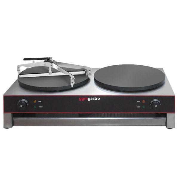 Crêpes-Gerät - mit 2 Platten - Ø 400mm inkl. Teigverteiler