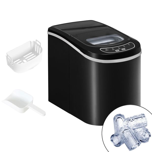 Eiswürfelmaschine - Hohlzylinder - 12 kg/24 h - Schwarz matt
