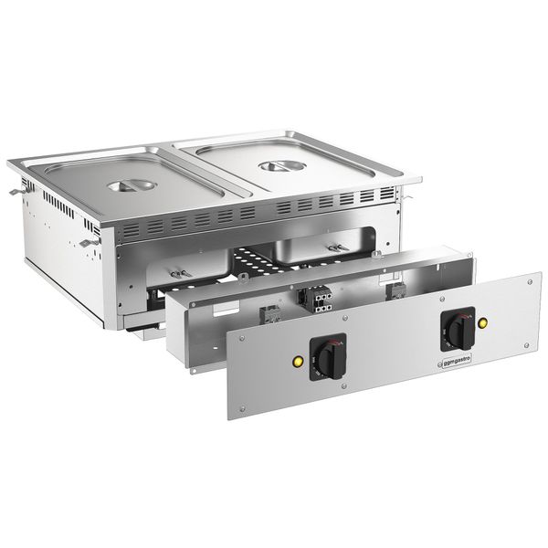 Elektro Einbau Bain-Marie - 3 kW - 2x GN 1/1 - mit Ablasshahn