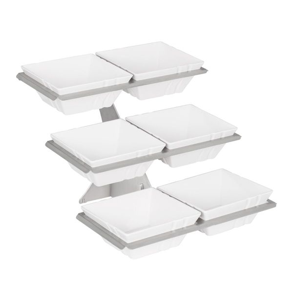 Etagerie / Buffetständer - inkl. 6 Melaminschalen - eckig