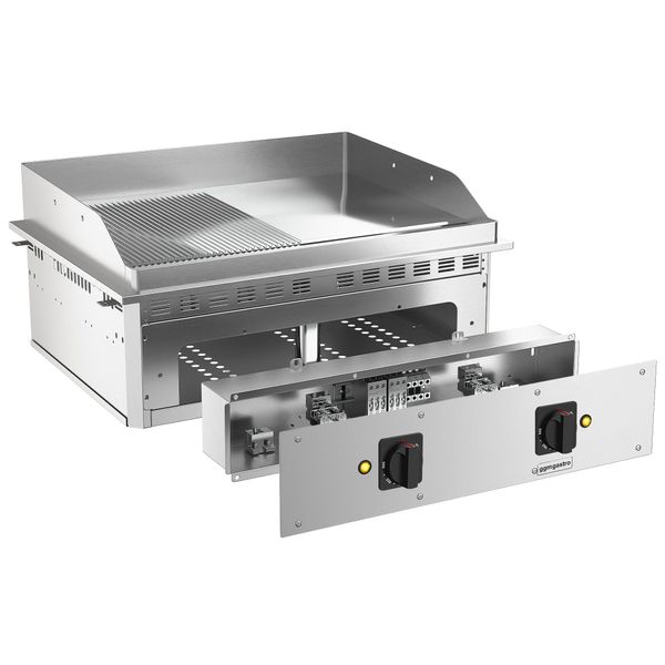 Elektro Einbau Bratplatte - 9 kW - Glatt & Gerillt - Brattfläche: 744x484mm