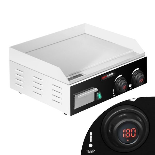 Elektro Bratplatte mit digitalem Display - 2,2 kW - Glatt - Bratfläche: 520x330mm