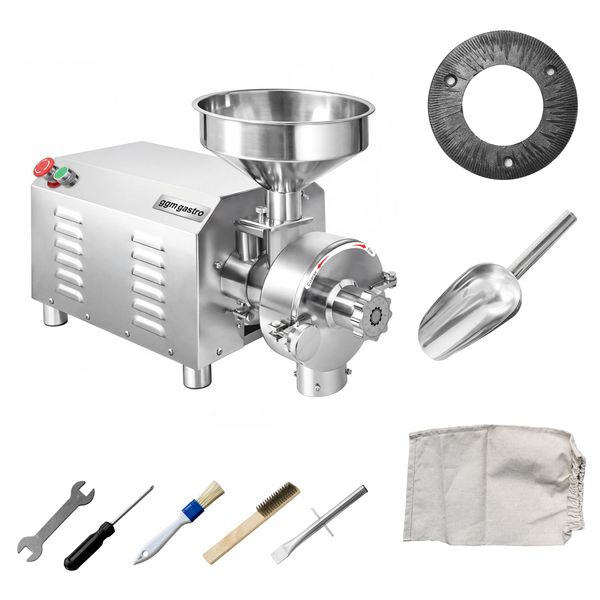 Elektrische Getreidemühle - 40kg/h - Mahlgrad stufenlos einstellbar - 1500 U/min