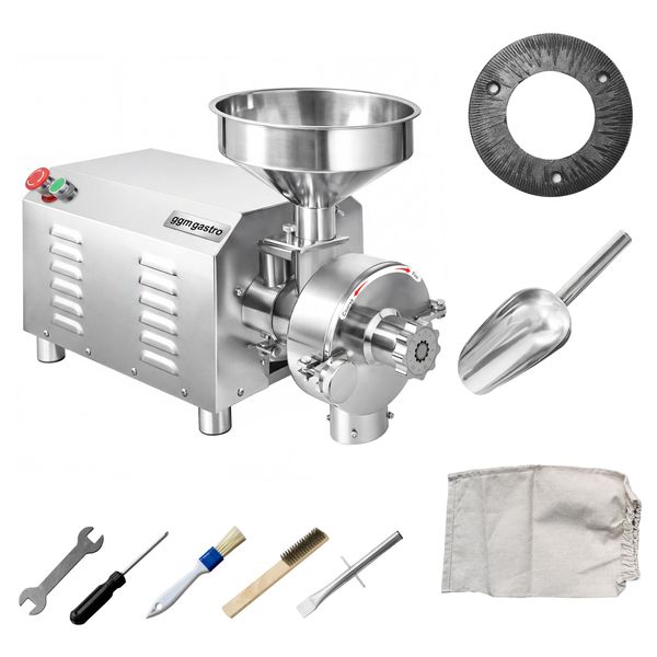 Elektrische Getreidemühle - 60kg/h - Mahlgrad stufenlos einstellbar - 1500 U/min