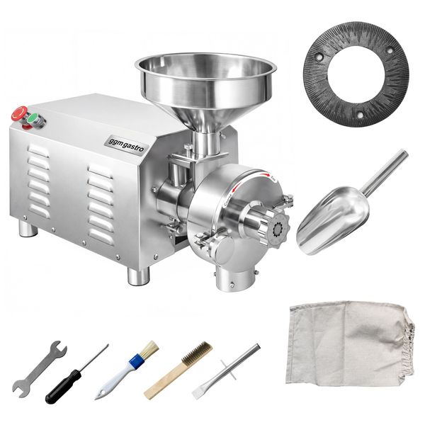 Elektrische Getreidemühle - 80kg/h - Mahlgrad stufenlos einstellbar - 1500 U/min