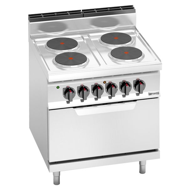 Elektroherd - 10,4 kW - 4 Platten Rund - inkl. Elektrobackofen Statisch - 7,5 kW