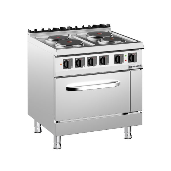 Elektroherd - 15,2 kW - 4 Platten Rund - inkl. Gasbackofen Statisch - 6 kW