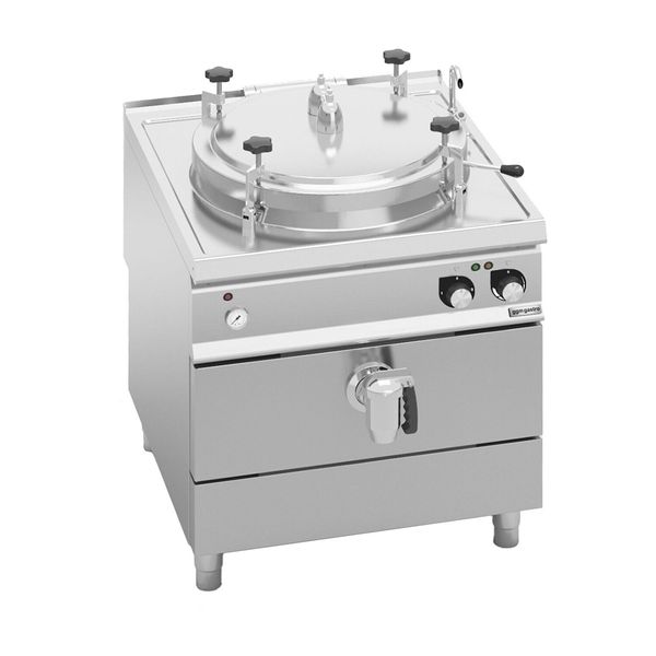Elektro Druck Kochkessel - 100 Liter - 16 kW - Indirekte Beheizung - mit Wasserzulauf & Ablasshahn