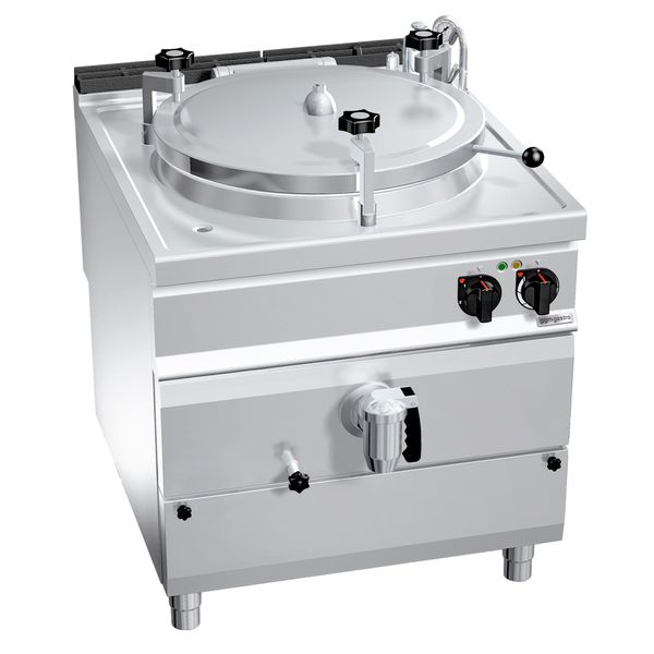 Elektro Druck Kochkessel - 200 Liter - 32 kW - Indirekte Beheizung - mit Wasserzulauf & Ablasshahn