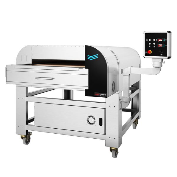 Elektro Pizza / Lahmacun Durchlaufofen mit Förderband aus Schamottstein - Digital - Bandbreite: 780mm - 200 Pizzen/Stunde
