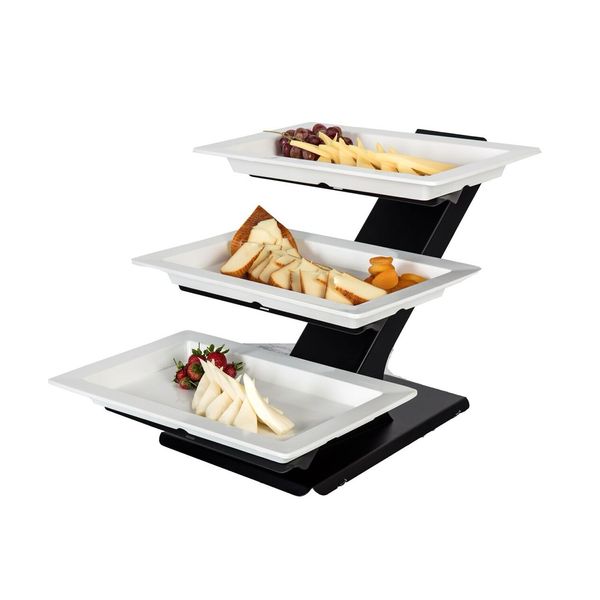 Etagère / Buffetständer - Schwarz - inkl. 3 Melaminschalen 320x530mm
