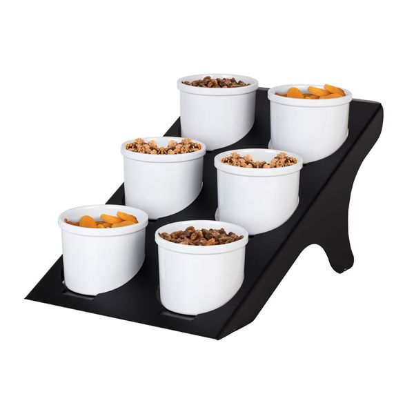 Etagerie / Buffetständer - Schwarz - inkl. 6 Melaminschalen - rund