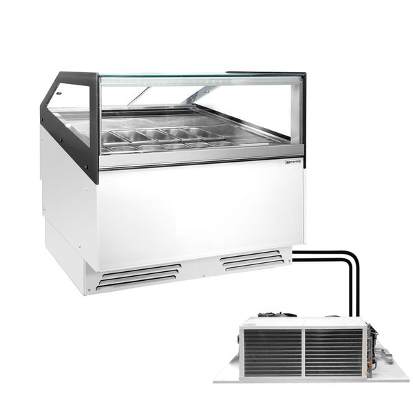Eistheke ADAM - 1200mm - Umluft - für 12x 5 Liter oder 8x 7 Liter Eisbehälter - Weiß
