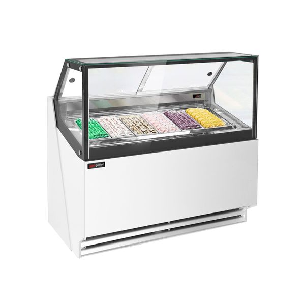Eistheke THEO - 1300mm - Umluft - für 6x 5 Liter Eisbehälter - Weiß