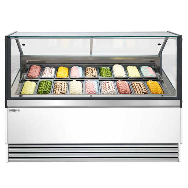 Eistheke THEO - 1730mm - Umluft - für 18x 5 Liter Eisbehälter - Weiß