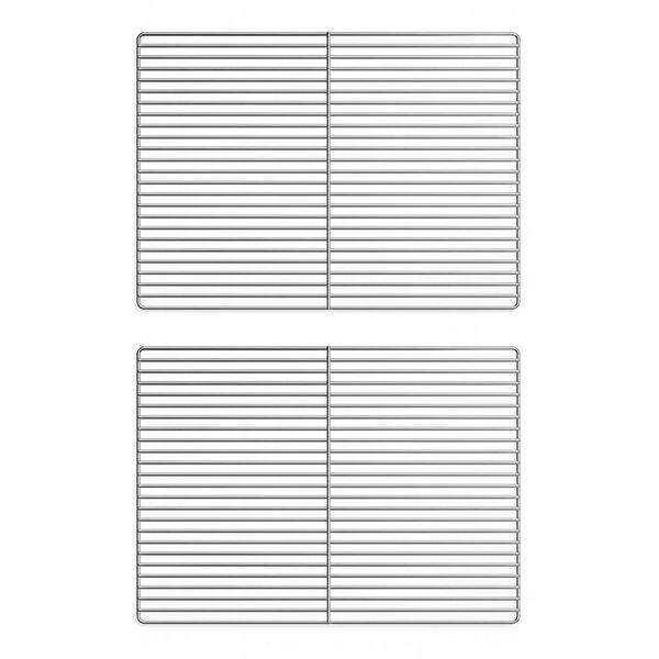 (2 Stück) - Edelstahl Tragrost - für Flaschen - GN 2/1 - 530x650mm - passend für die Serie GN 2/1 (Glas Kühlschränke)