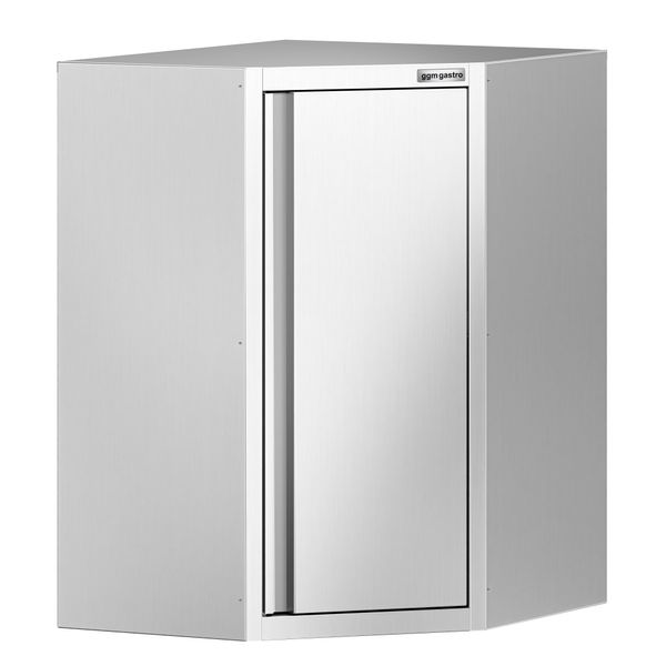 Edelstahl Eck-Wandhängeschrank - 700x700mm - mit Flügeltür - Höhe: 1000mm