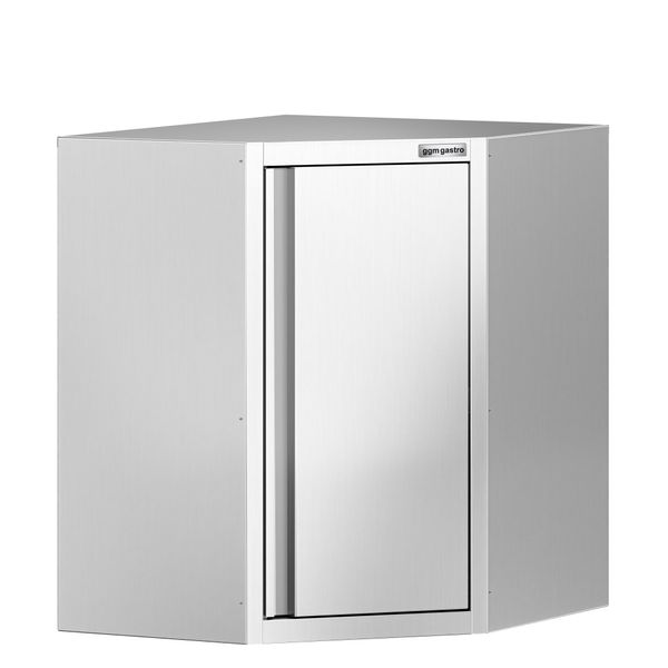 Edelstahl Eck-Wandhängeschrank - 700x700mm - mit Flügeltür - Höhe: 800mm