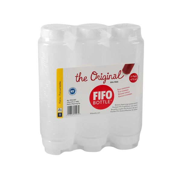 (3 Stück) Quetschflaschen mit mittlerer Membran - 473ml