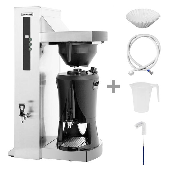 Filterkaffeemaschine - 5 Liter - mit automatischer Wasserbefüllung & Heißwasserausgabe - inkl. Thermobehälter