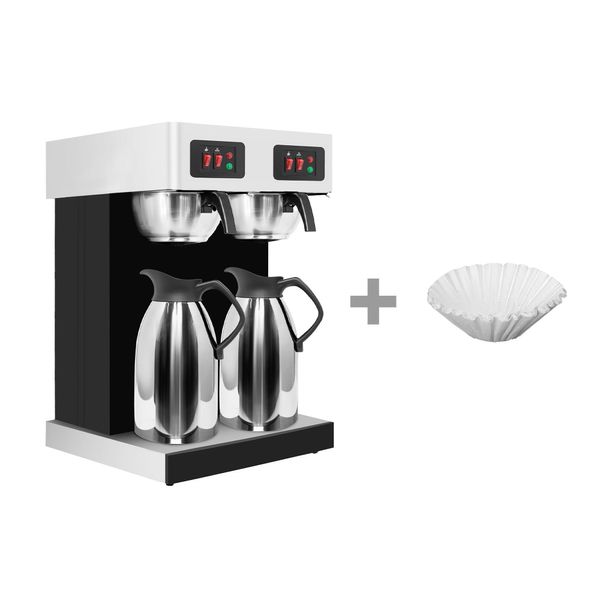 Doppel-Filterkaffeemaschine - 2x 2 Liter - inkl. 2 Isolierkannen