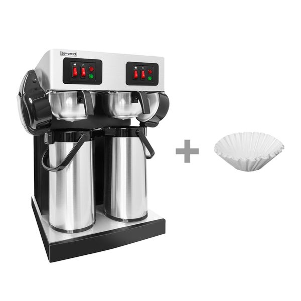 Doppel-Filterkaffeemaschine - 2x 2,2 Liter - inkl. 2 Pumpthermoskannen