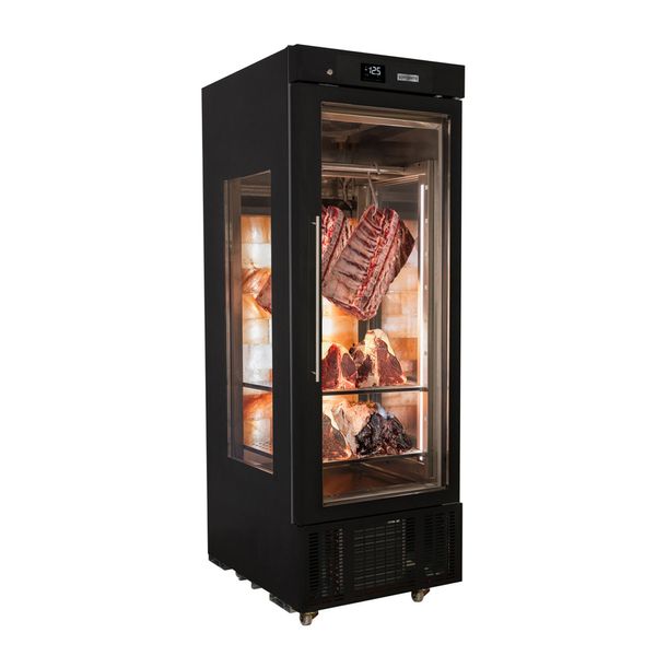 Dry Aging Fleischreifeschrank - 700mm - 1 Glastür - Schwarz
