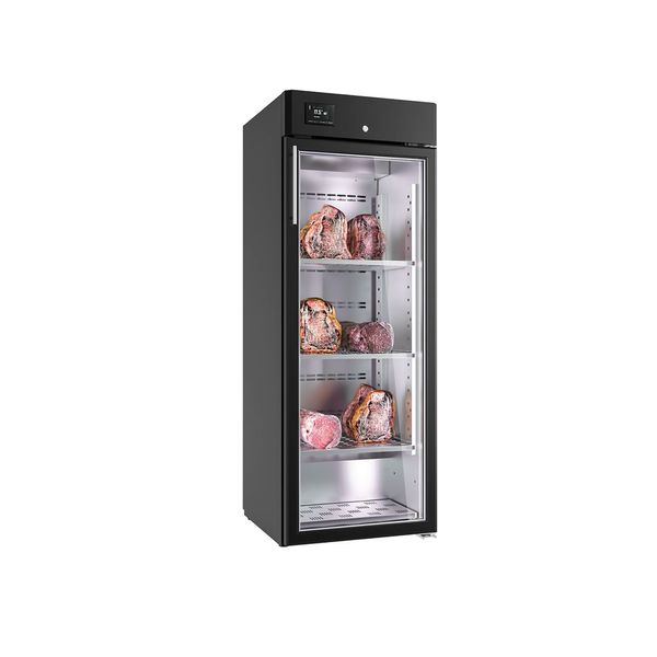 Dry Aging Fleischreifeschrank - 600mm - 1 Glastür - Schwarz