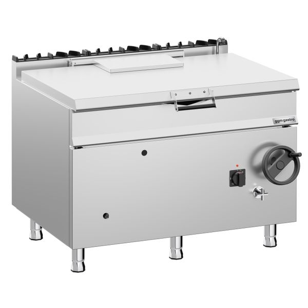 Gas Kippbratpfanne - 120 Liter - 30 kW - mit Handrad und Wasseranschluss