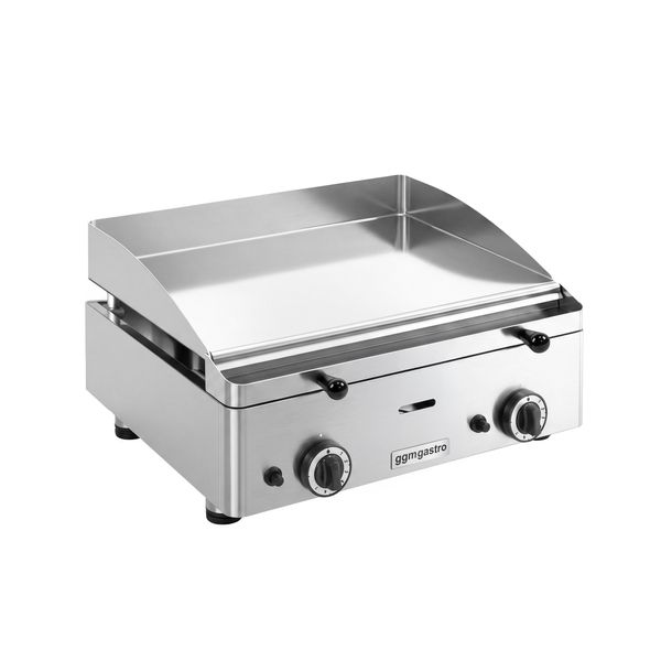Gas Bratplatte - mit Hartchrom-Beschichtung - 6,2 kW - Glatt - Bratfläche: 555x400mm