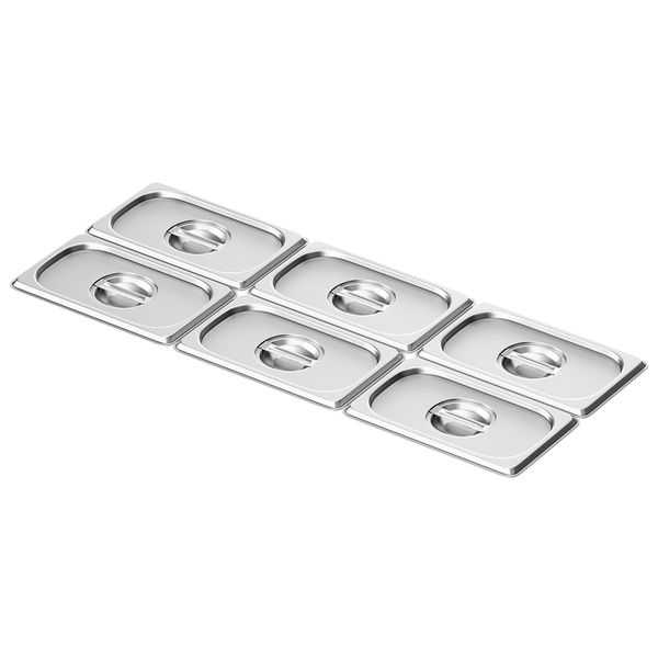 (6 Stück) Edelstahl-Deckel GN 1/4