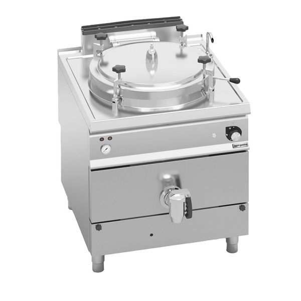 Gas Druck Kochkessel - 150 Liter - Indirekte Beheizung - 20,9 kW - mit Wasserzulauf & Ablasshahn