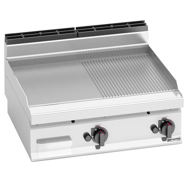 Gas Bratplatte - 13,8 kW - Glatt & Gerillt