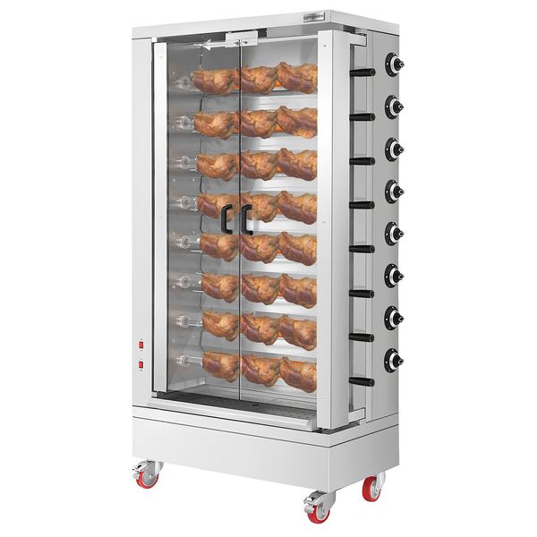 Gas Hähnchengrill - 51,73 kW - mit 8 Spießen für bis zu 48 Hähnchen