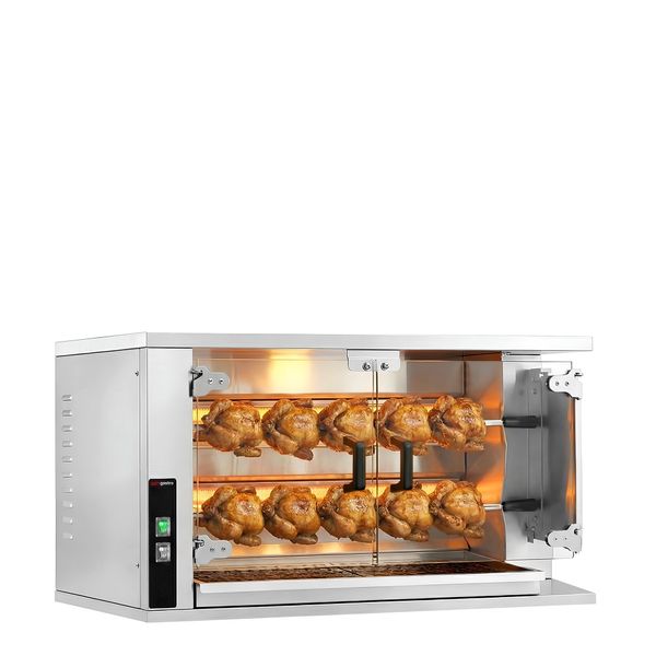 Gas Hähnchengrill - 9,4 kW - mit 2 Spießen für bis zu 10 Hähnchen