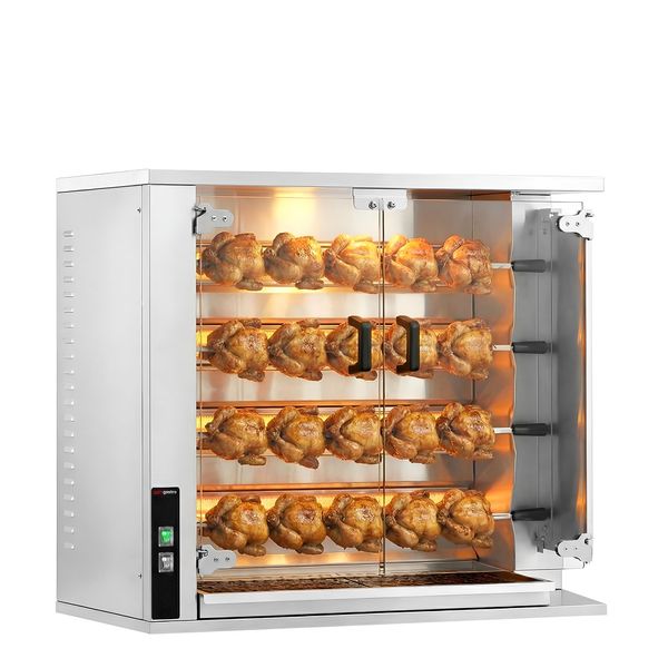 Gas Hähnchengrill - 18,8 kW - mit 4 Spießen für bis zu 20 Hähnchen