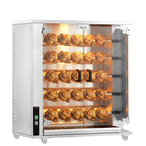 Gas Hähnchengrill - 23,5 kW - mit 5 Spießen für bis zu 25 Hähnchen