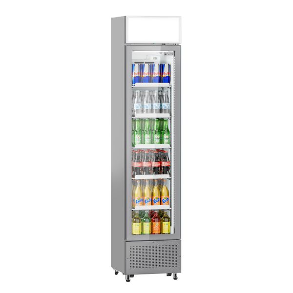 Getränkekühlschrank - 145 Liter - rahmenloses Design - mit 1 Glastür & Werbedisplay