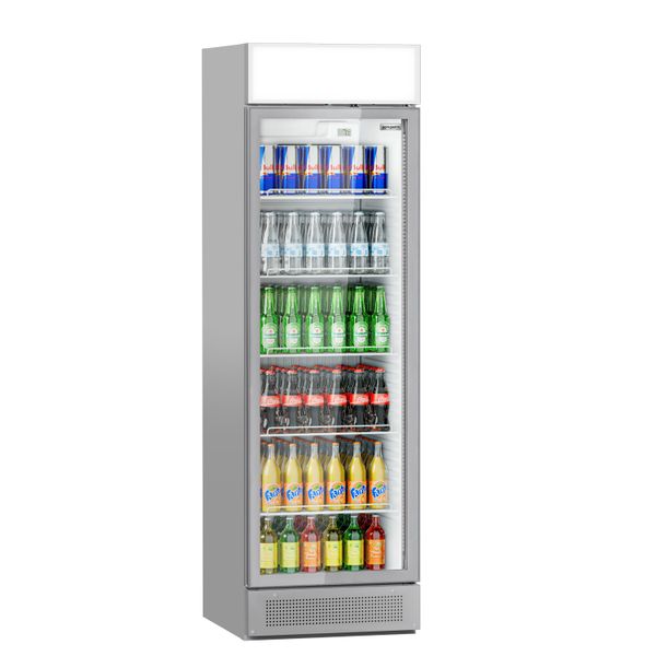Getränkekühlschrank - 358 Liter - rahmenloses Design - mit 1 Glastür & Werbedisplay
