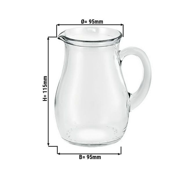 (6 Stück) Glas Krug/ Karaffe - VILLAGE - 250ml - mit Henkel