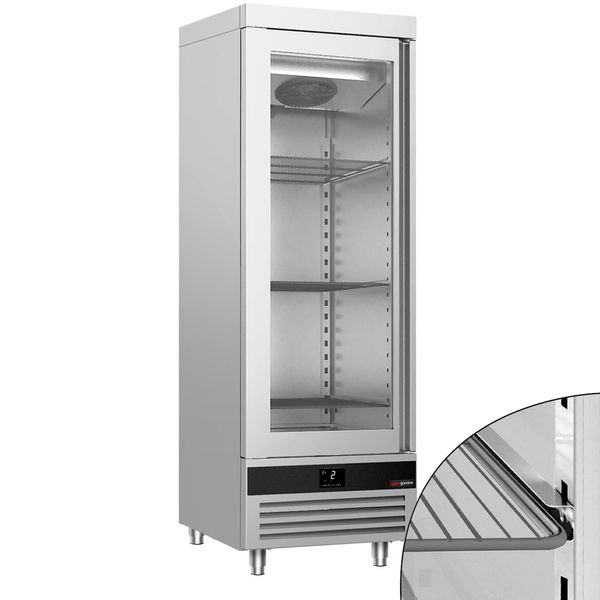 Kühlschrank Edelstahl PREMIUM - GN 2/1 - 700 Liter - mit 1 Glastür