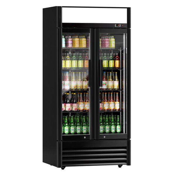 Getränkekühlschrank - 630 Liter - mit 2 Glastüren & Werbedisplay