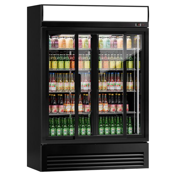 Getränkekühlschrank - 880 Liter - mit 2 Glasschiebetüren & Werbedisplay