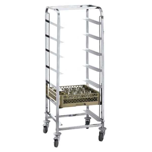 Edelstahl Geschirrkorbwagen - für 7 Körbe Korbmaße: 500x500 & 400x500mm