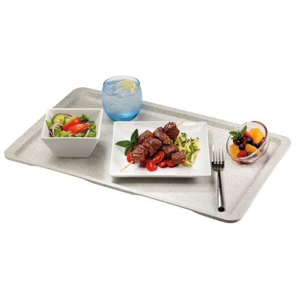 (12 Stück) CAMBRO | Polyester Lite Tablett - GN 1/1 - abgeflachte Kanten - Granitgrau