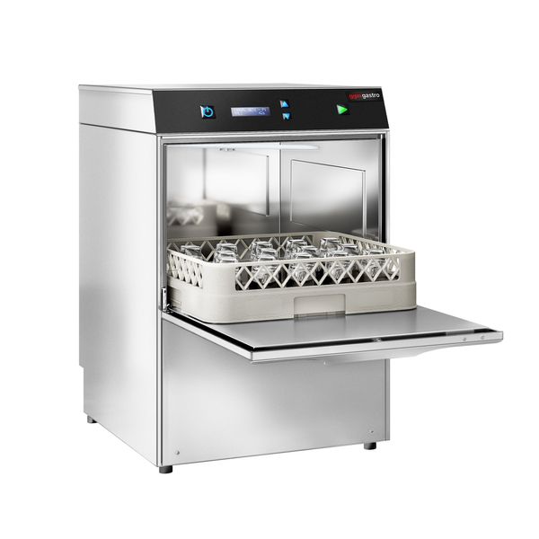 Doppelwandige Gläserspülmaschine - Digital - 2,97 kW - mit Reiniger-, Klarspüler- & Laugenpumpe