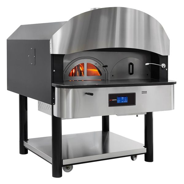Gas Pizzaofen - 6x 30cm - Touch - Rotierend - mit Holzreservoir