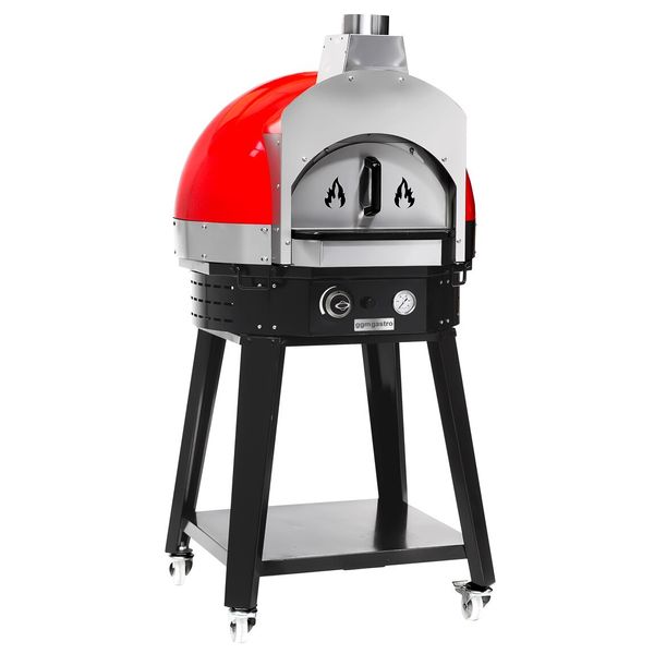 Gas Pizzaofen - Manuell - Rot - inkl. Untergestell
