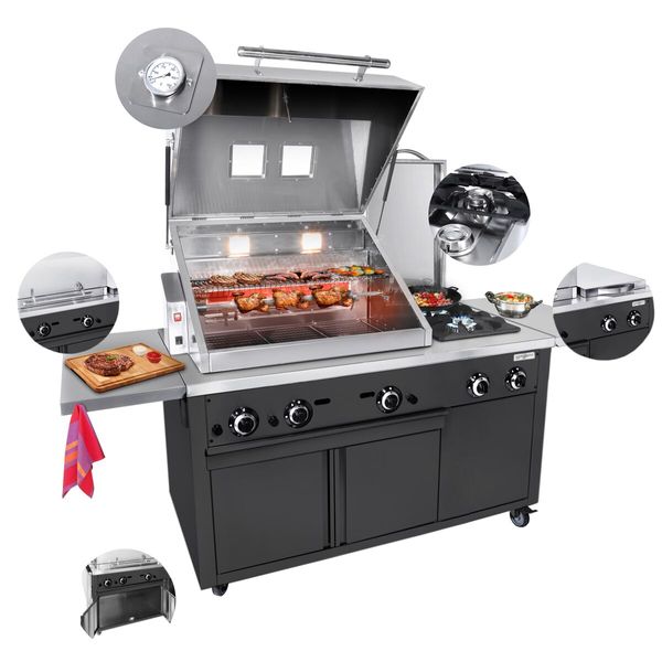 Gas Grillstation - Profi BBQ Küche - Schwarz