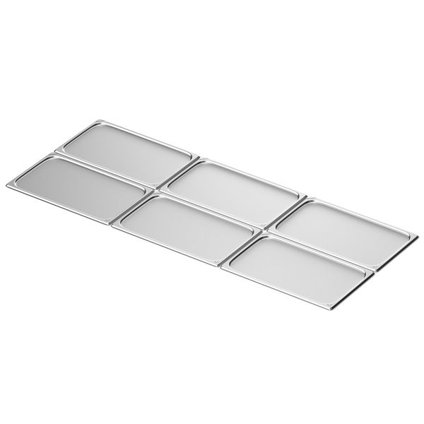 (6 Stück) Edelstahl-Tablett GN 1/1 - 10mm
